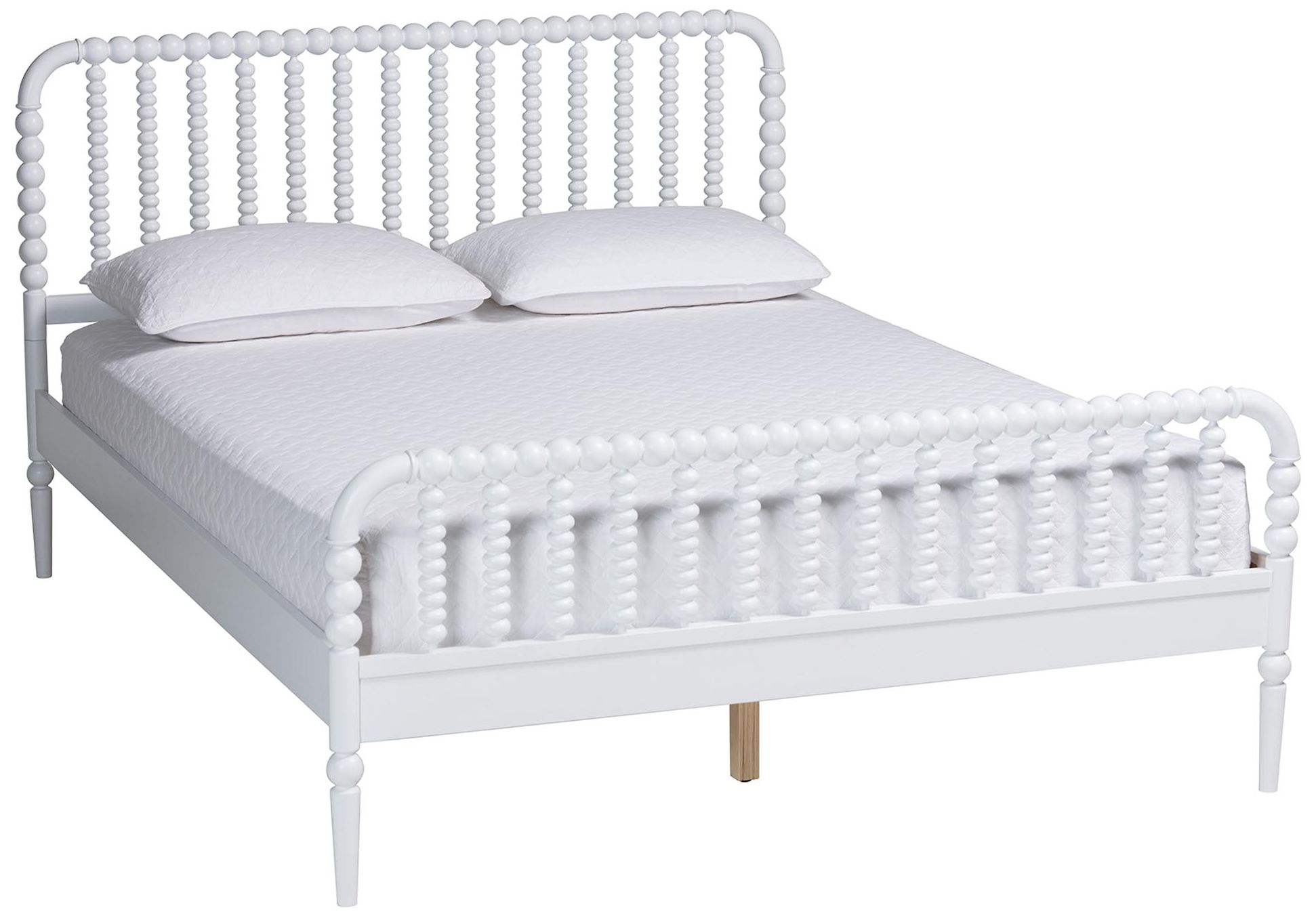 Image 2 Baxton Studio Lucera Mid-Century White Full Size Bobbin Bed