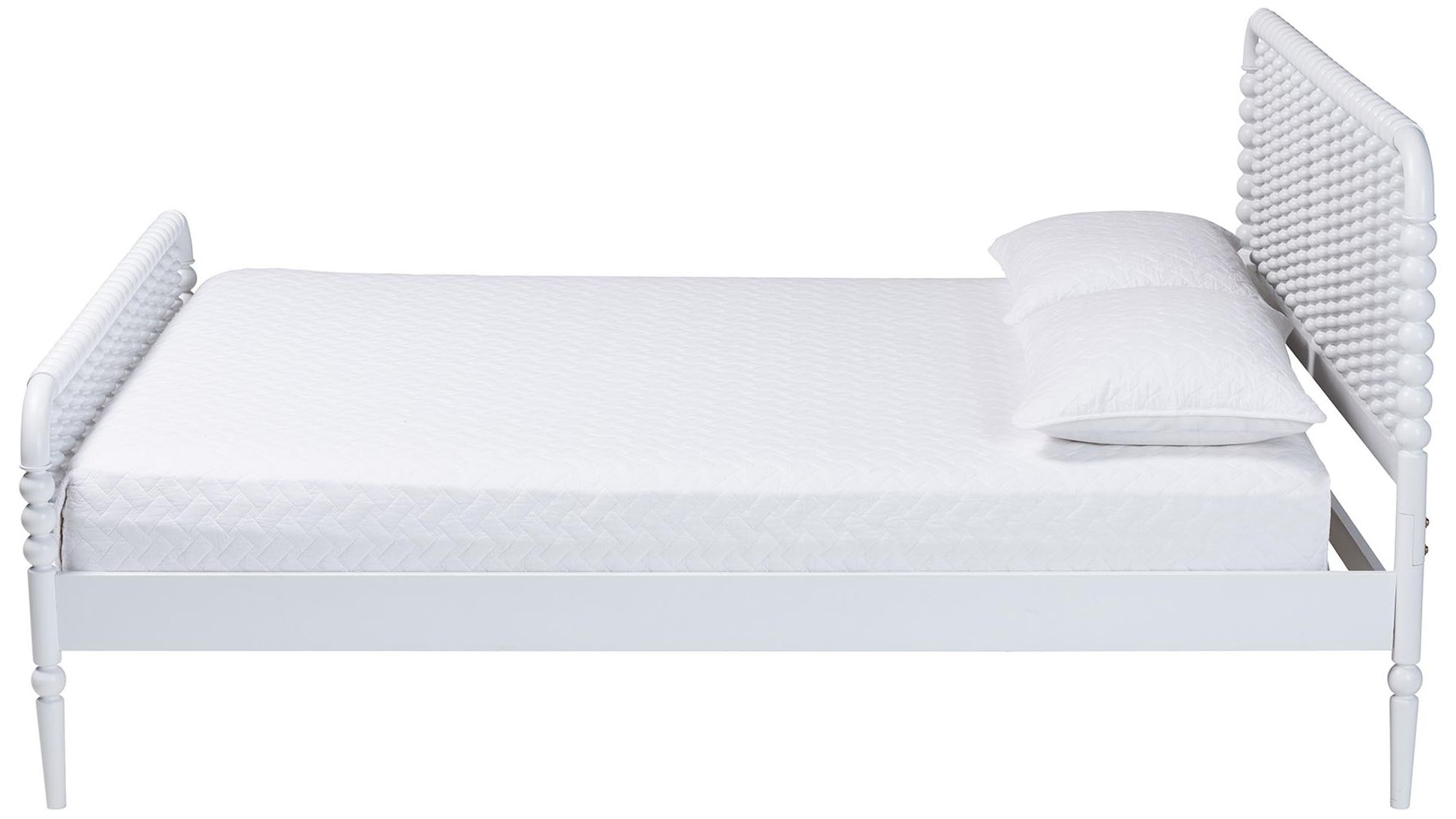 Image 4 Baxton Studio Lucera Mid-Century White Full Size Bobbin Bed more views