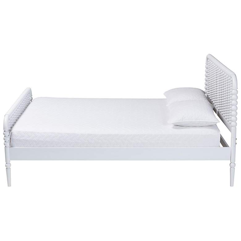 Image 4 Baxton Studio Lucera Mid-Century White Full Size Bobbin Bed more views