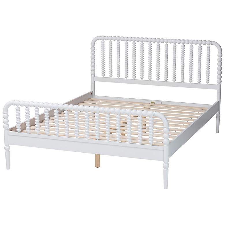 Image 5 Baxton Studio Lucera Mid-Century White Full Size Bobbin Bed more views