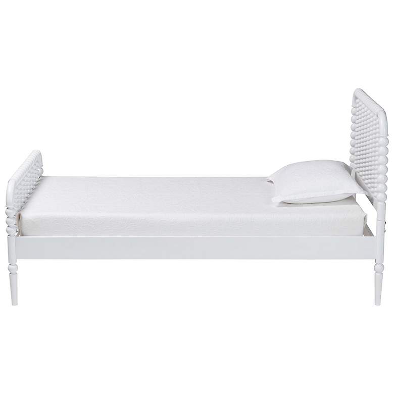 Image 4 Baxton Studio Lucera Mid-Century White Twin Size Bobbin Bed more views