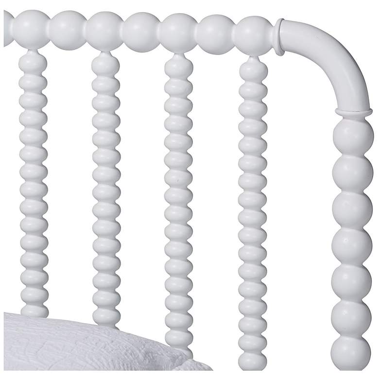 Image 6 Baxton Studio Lucera Mid-Century White Twin Size Bobbin Bed more views