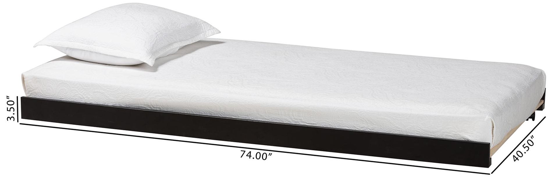 Image 6 Baxton Studio Lucera Trundle - Underbed Low-Profile Roll Base, Twin, Black more views