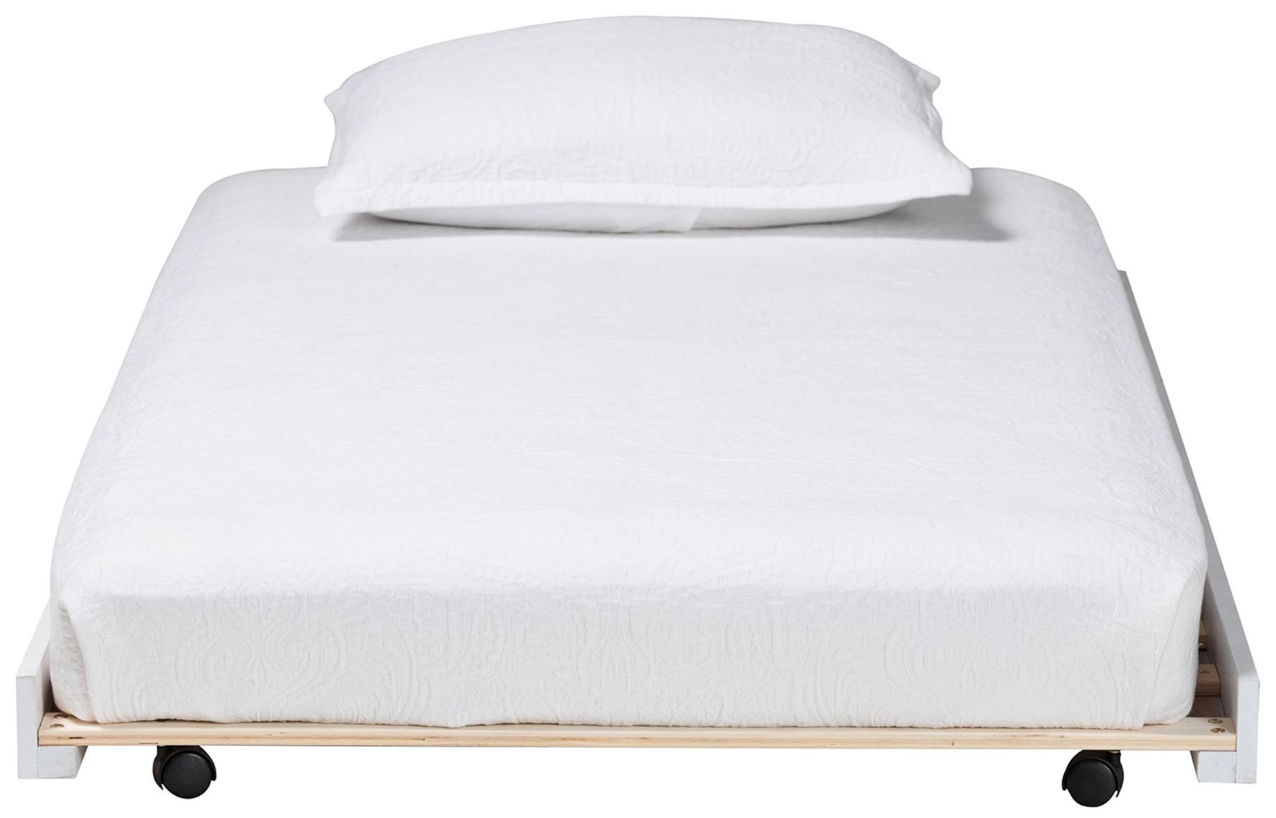 Image 3 Baxton Studio Lucera Trundle - Underbed Low-Profile Roll Base, Twin, White more views