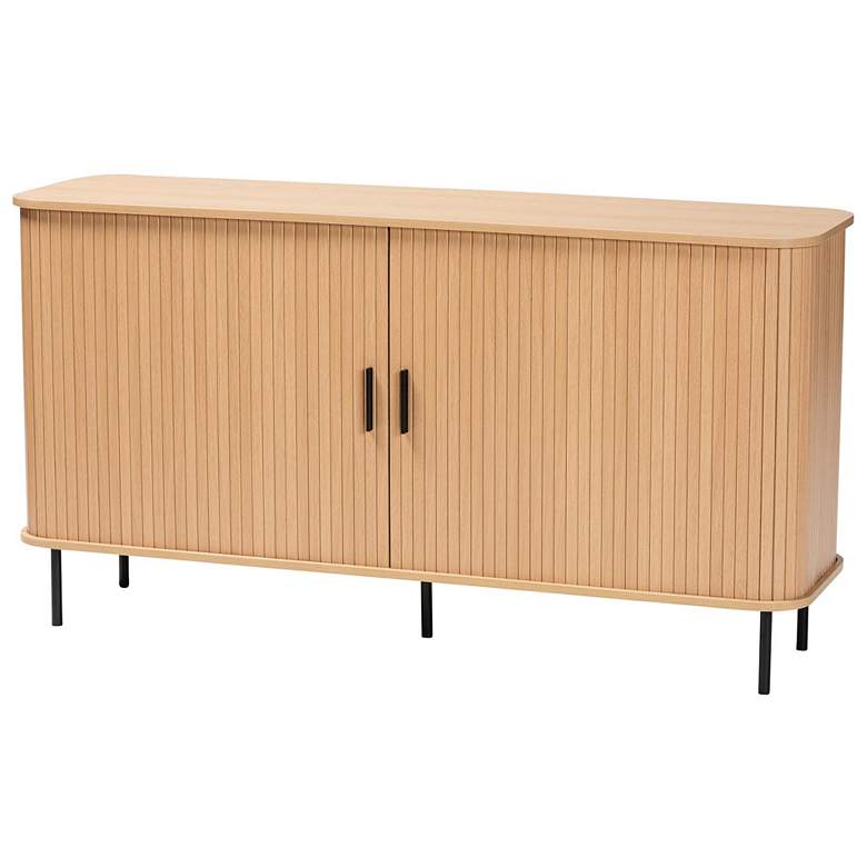 Image 1 Baxton Studio Lucia Fluted Wood Sideboard - Buffet Cabinet