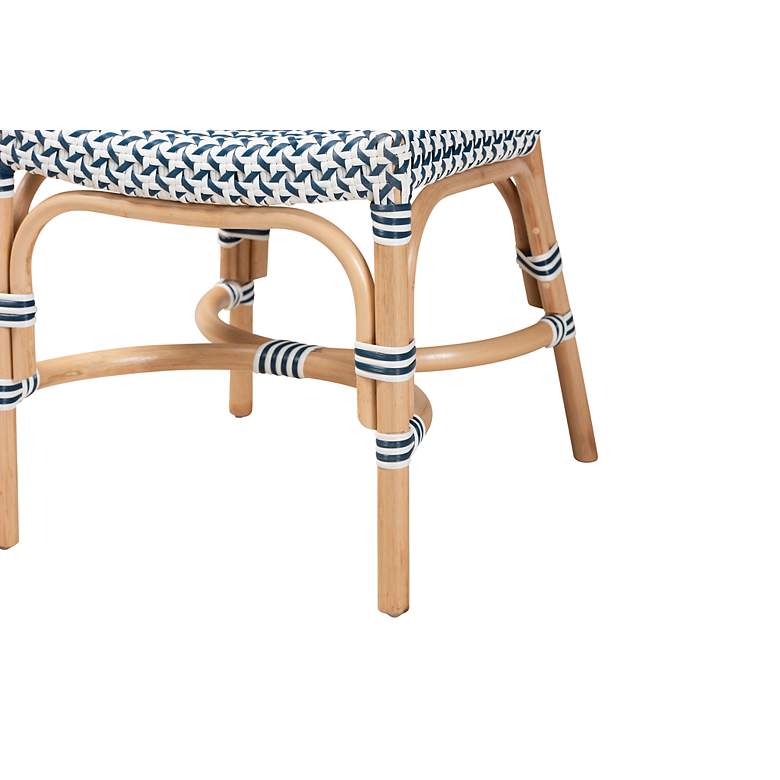 Image 4 Baxton Studio Luciana Blue White Rattan Bistro Chair more views