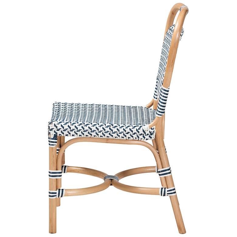 Image 7 Baxton Studio Luciana Blue White Rattan Bistro Chair more views