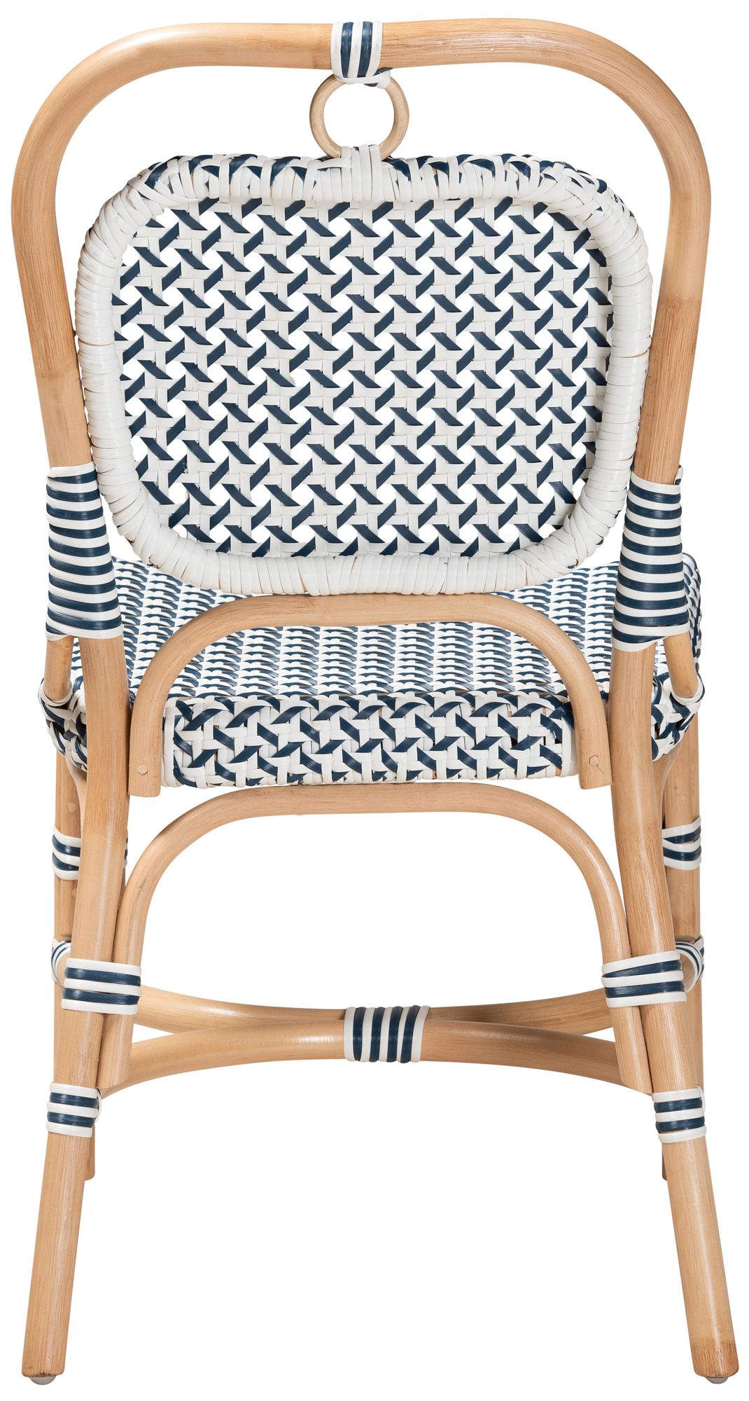 Baxton Studio Luciana Blue White Rattan Bistro Chair