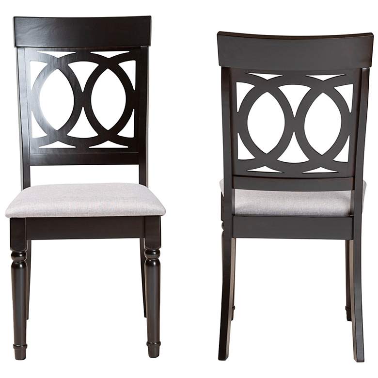 Image 5 Baxton Studio Lucie Grey Fabric Upholstered Wood 2-Piece Dining Chair Set more views