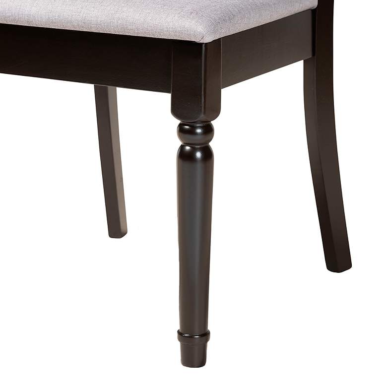 Image 7 Baxton Studio Lucie Grey Fabric Upholstered Wood 2-Piece Dining Chair Set more views