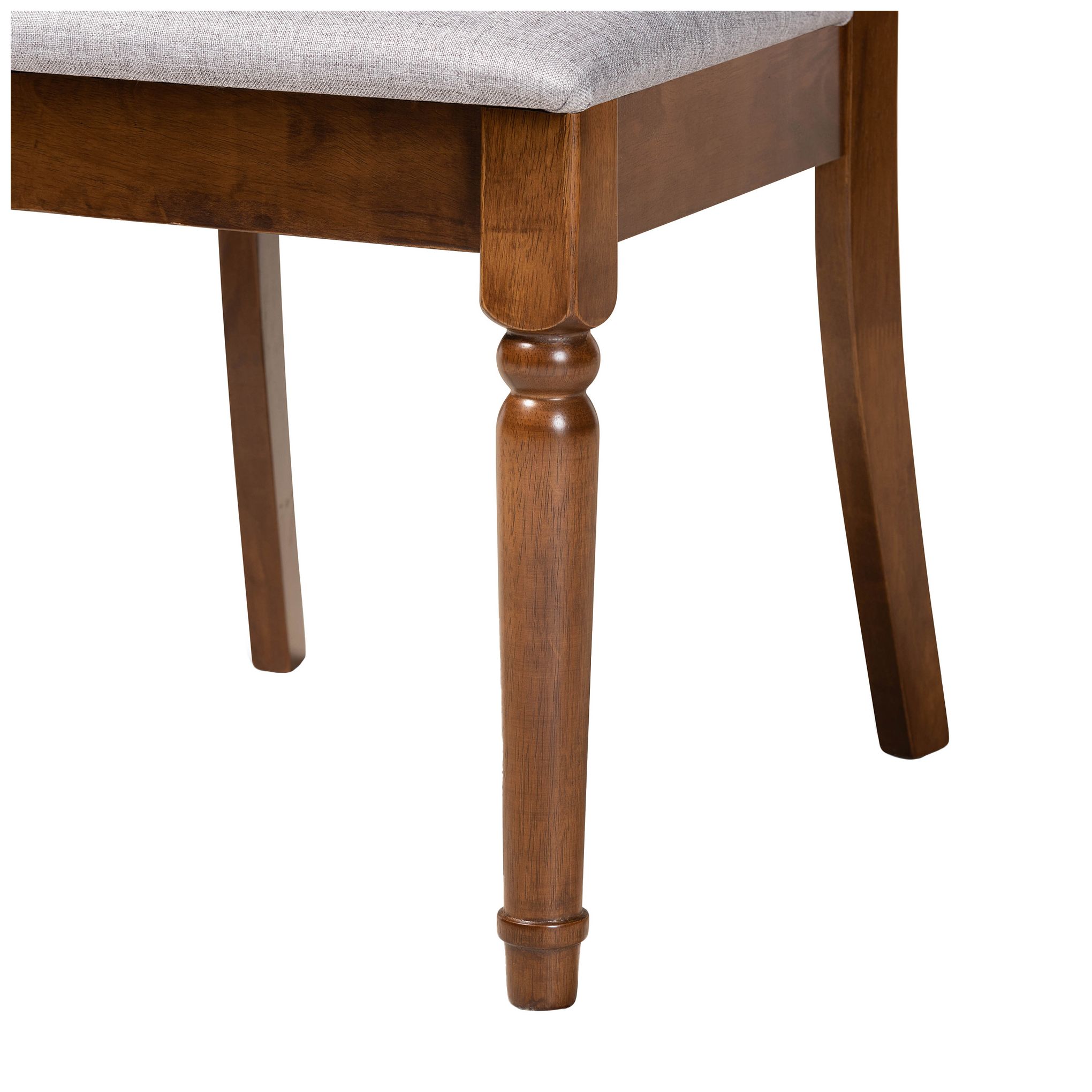 Image 6 Baxton Studio Lucie Grey Fabric Upholstered Wood 2-Piece Dining Chair Set more views