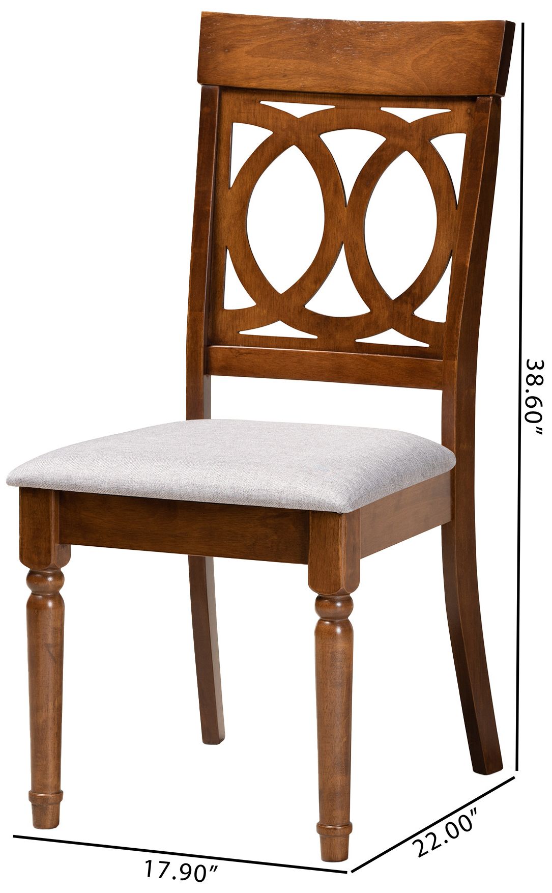 Image 7 Baxton Studio Lucie Grey Fabric Upholstered Wood 2-Piece Dining Chair Set more views