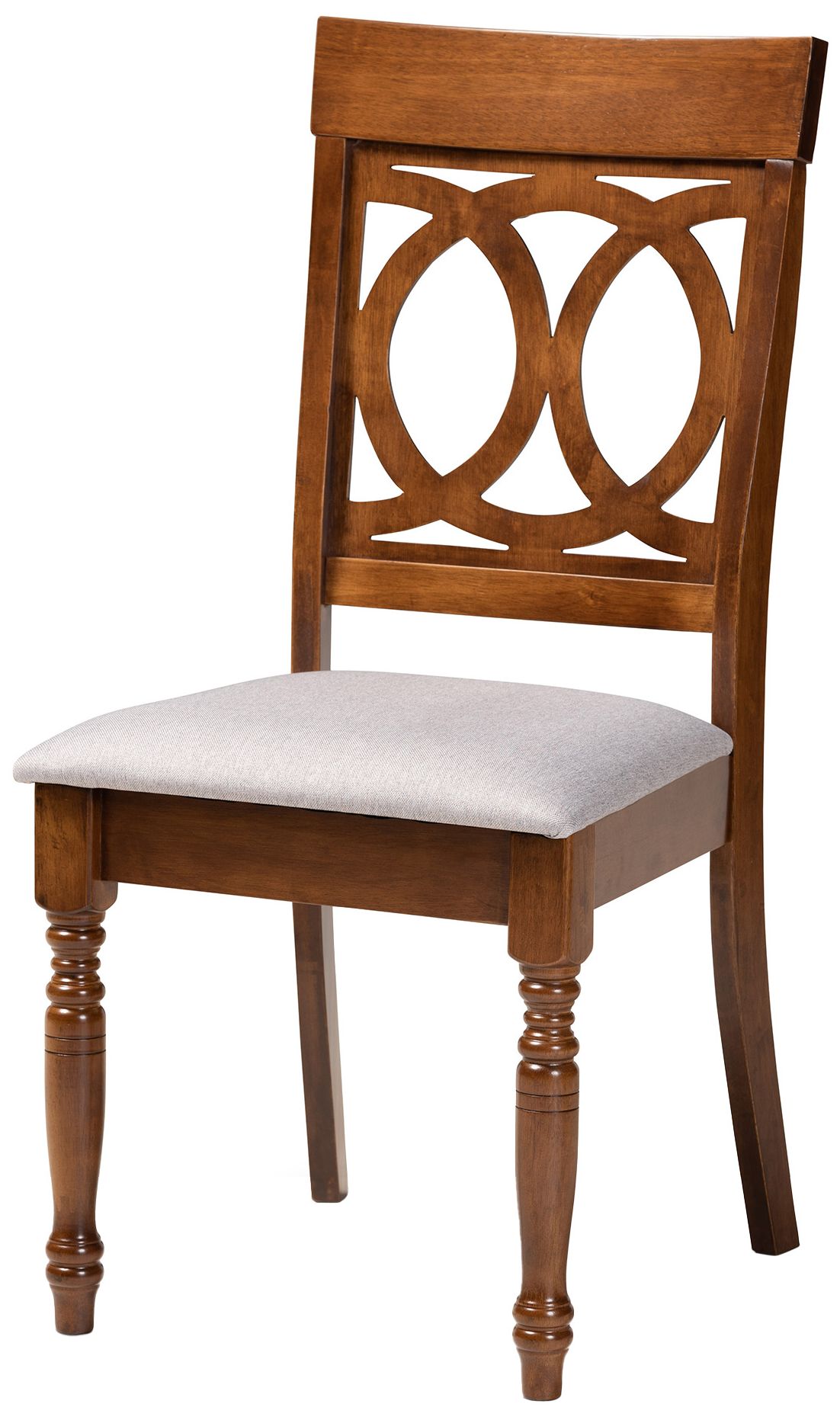 Image 3 Baxton Studio Lucie Grey Fabric Upholstered Wood 4-Piece Dining Chair Set more views