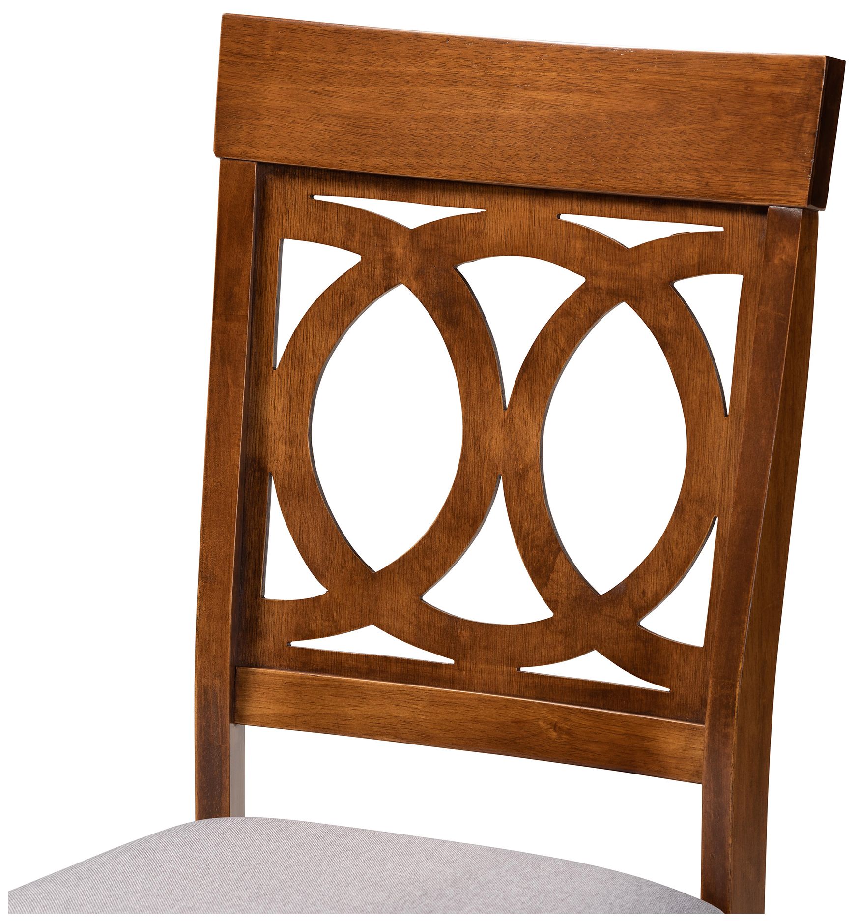 Image 4 Baxton Studio Lucie Grey Fabric Upholstered Wood 4-Piece Dining Chair Set more views