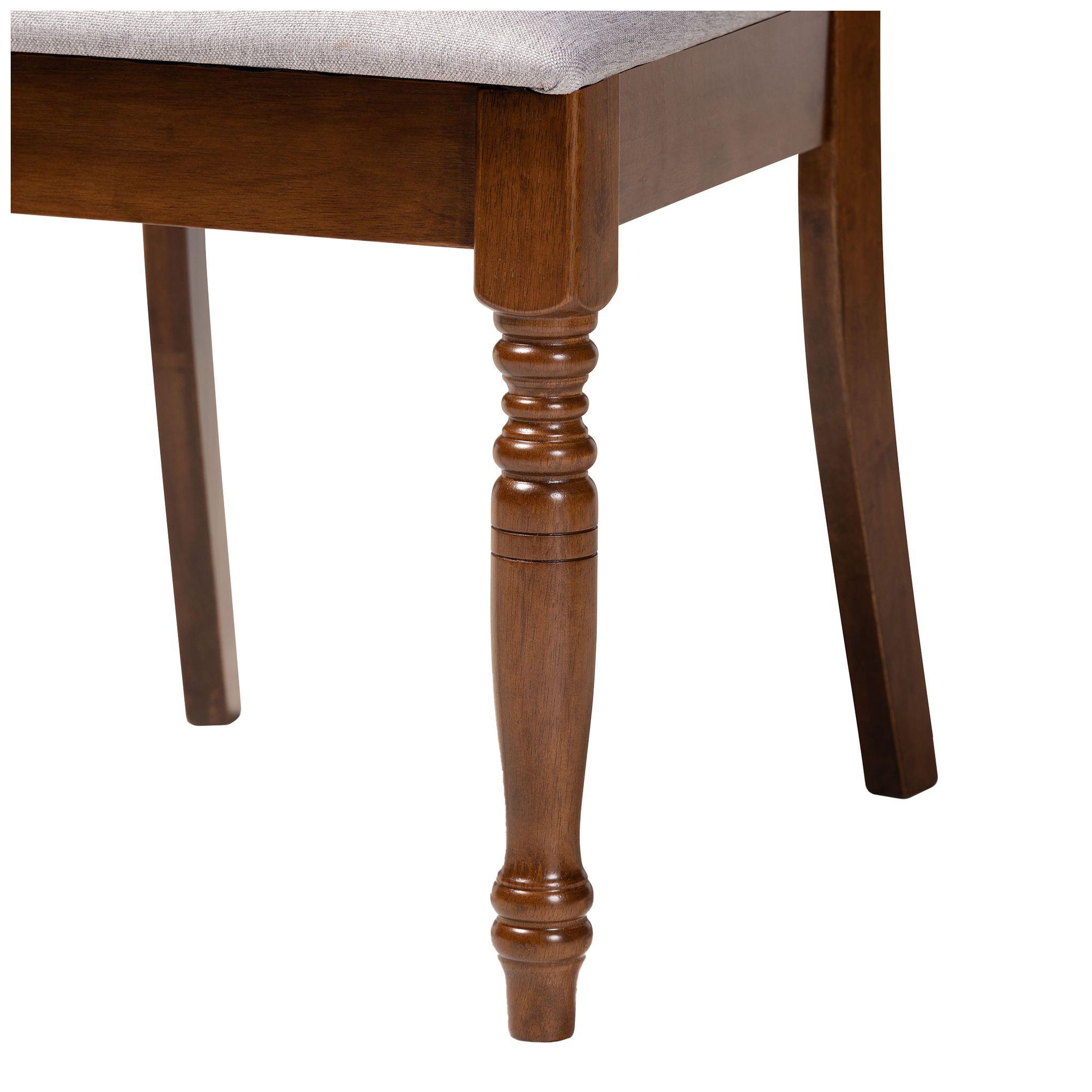Image 5 Baxton Studio Lucie Grey Fabric Upholstered Wood 4-Piece Dining Chair Set more views