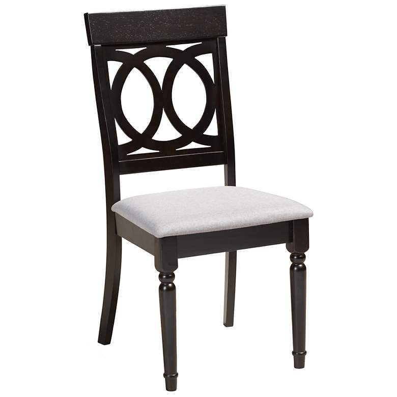 Image 3 Baxton Studio Lucie Grey Fabric Upholstered Wood Dining Chair more views