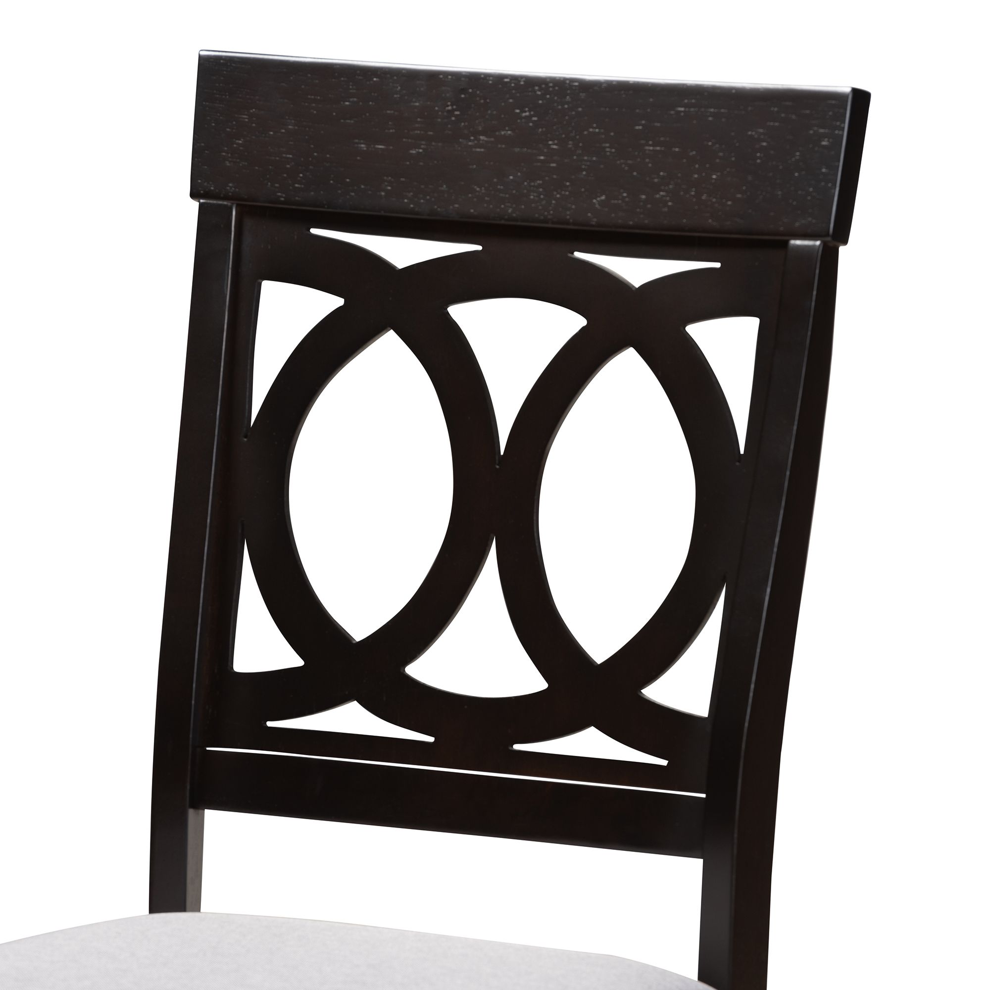 Image 4 Baxton Studio Lucie Grey Fabric Upholstered Wood Dining Chair more views