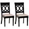 Baxton Studio Lucie Sand Fabric Upholstered Wood 2-Piece Dining Chair Set