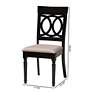 Thumbnail3 of Baxton Studio Lucie Sand Fabric Upholstered Wood 2-Piece Dining Chair Set more views