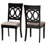 Thumbnail4 of Baxton Studio Lucie Sand Fabric Upholstered Wood 2-Piece Dining Chair Set more views