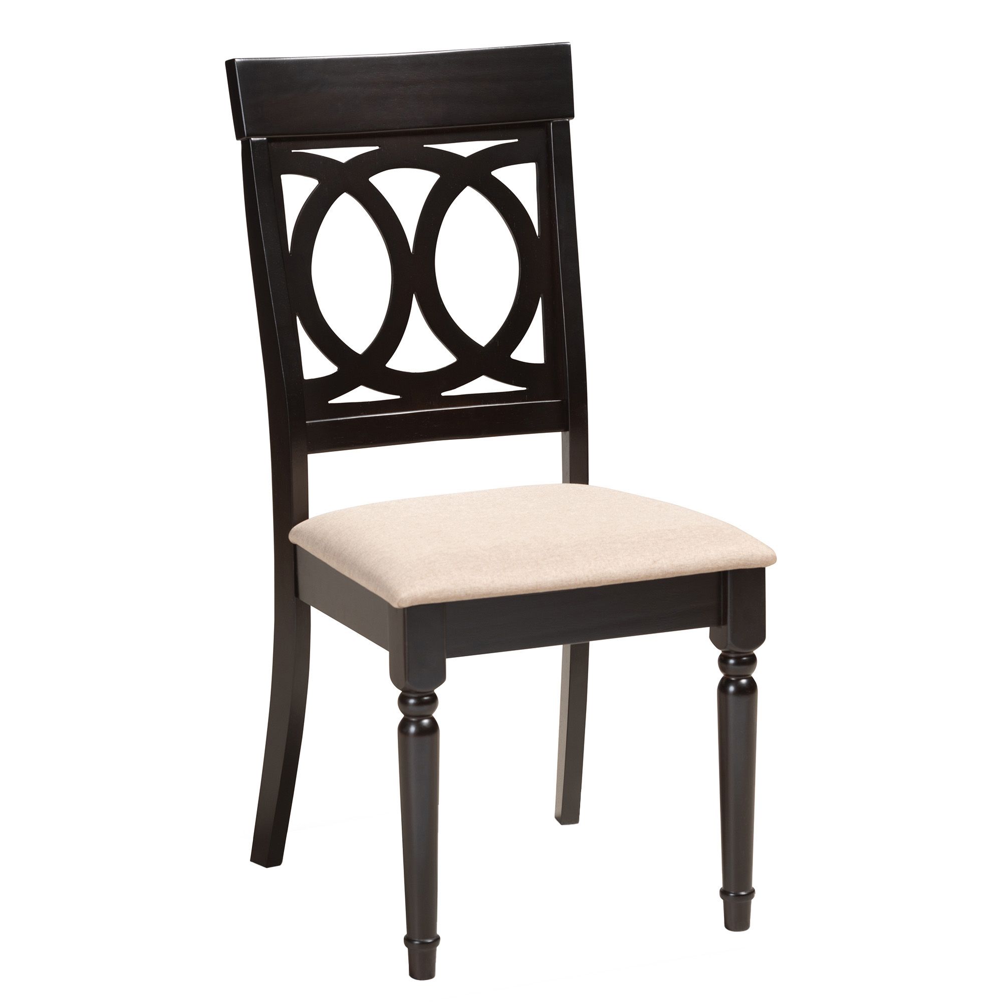 Image 4 Baxton Studio Lucie Sand Fabric Upholstered Wood Dining Chair more views