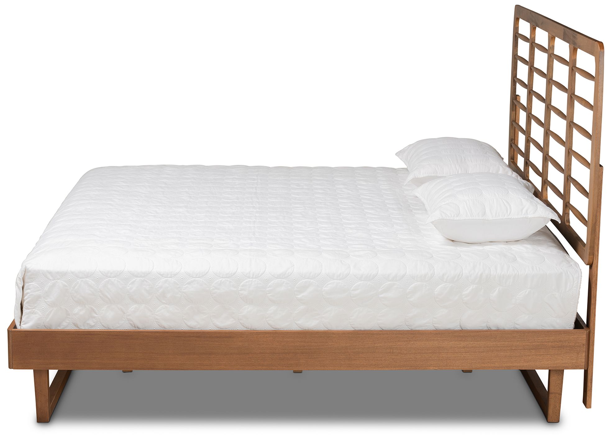 Thumbnail4 of Baxton Studio Lucie Walnut Brown King Size Platform Bed more views