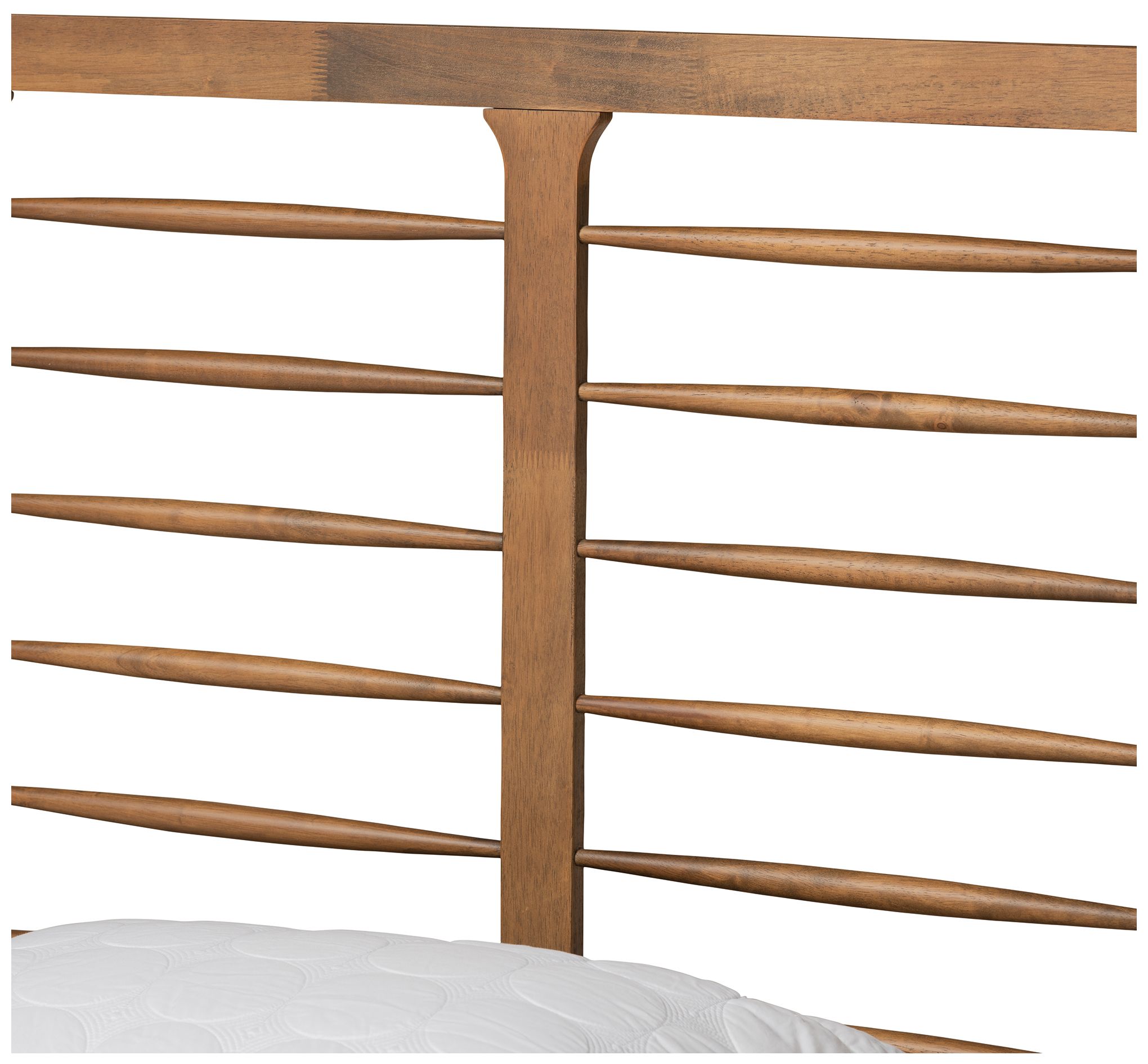 Baxton Studio Lucie Walnut Brown King Size Platform Bed in scene