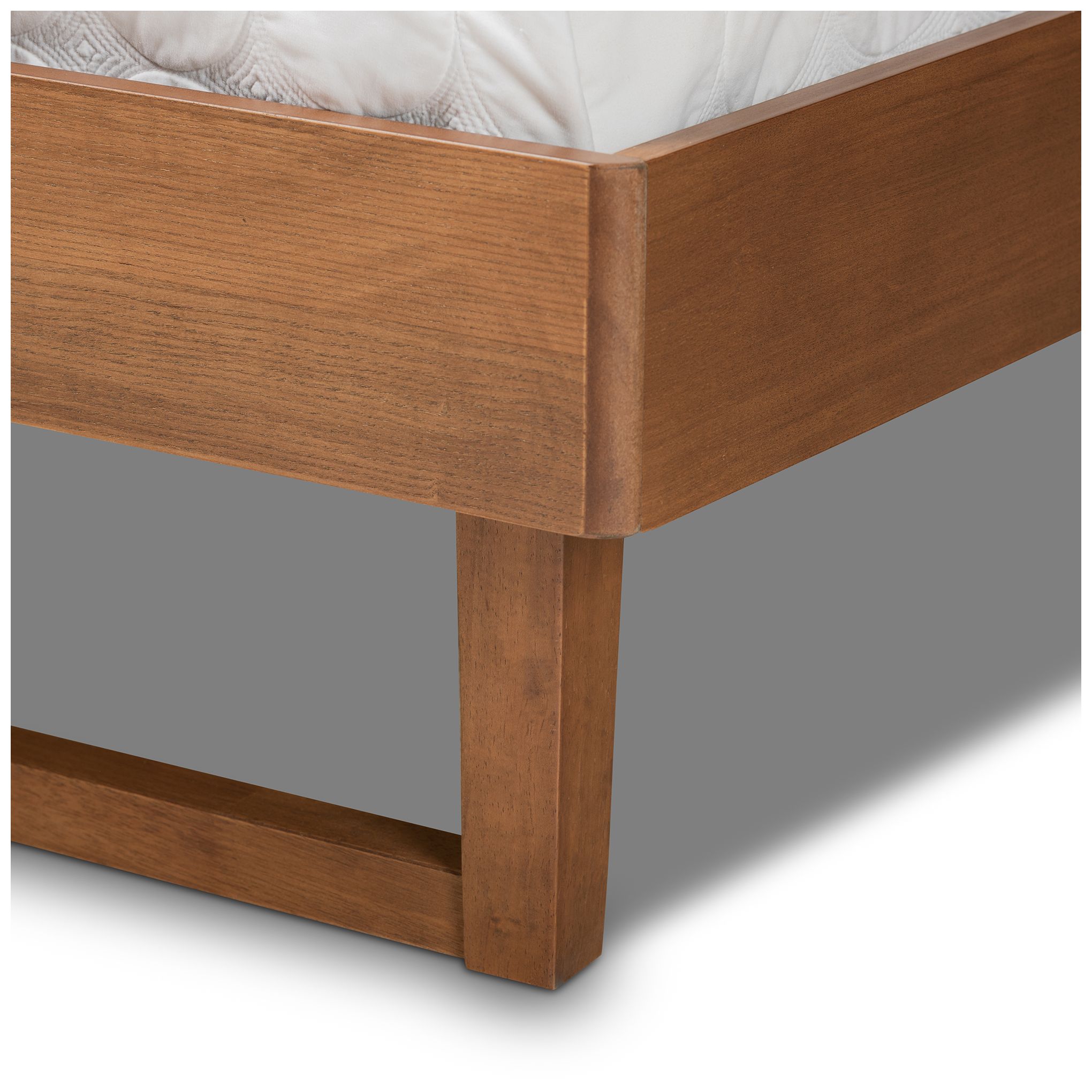 Baxton Studio Lucie Walnut Brown King Size Platform Bed in scene