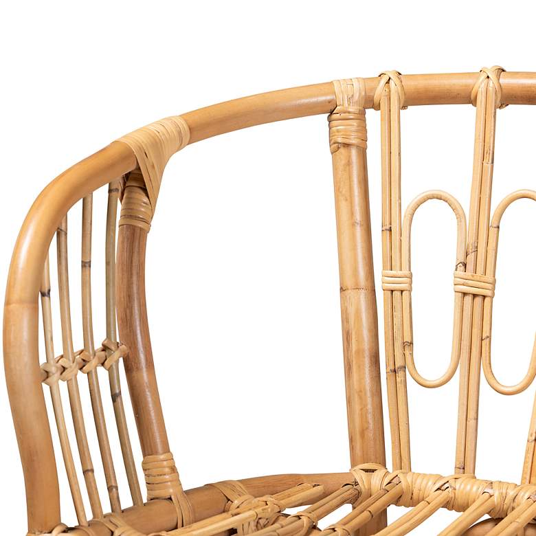 Image 3 Baxton Studio Luxio Natural Rattan Dining Chair more views