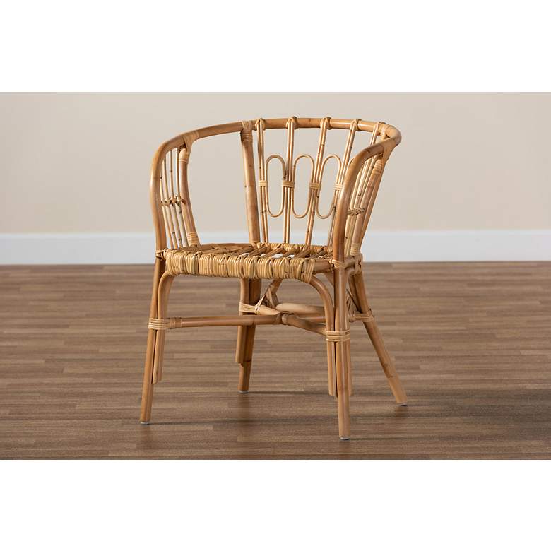 Image 7 Baxton Studio Luxio Natural Rattan Dining Chair more views