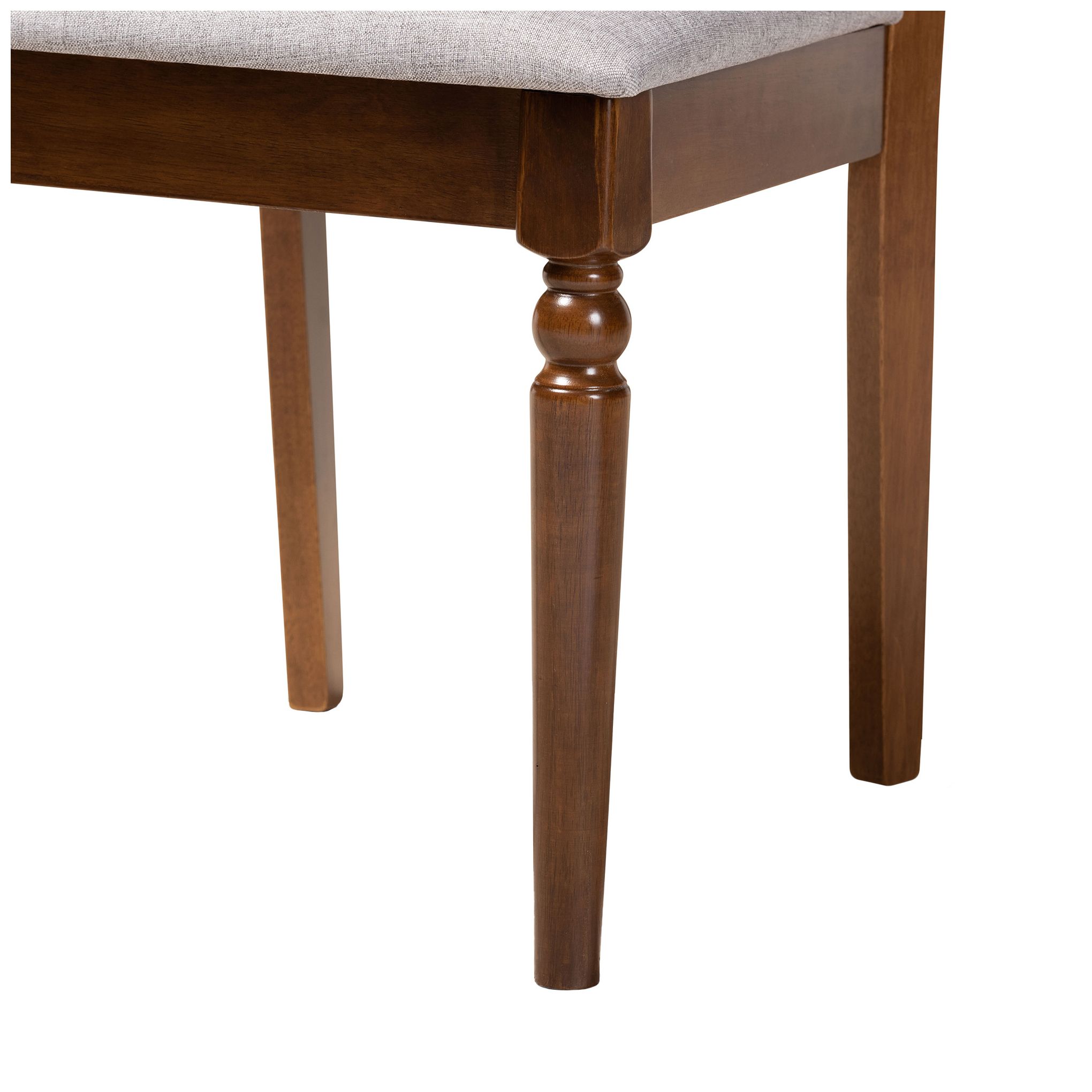 Image 5 Baxton Studio Lylah Grey Fabric Upholstered Wood 4-Piece Dining Chair Set more views