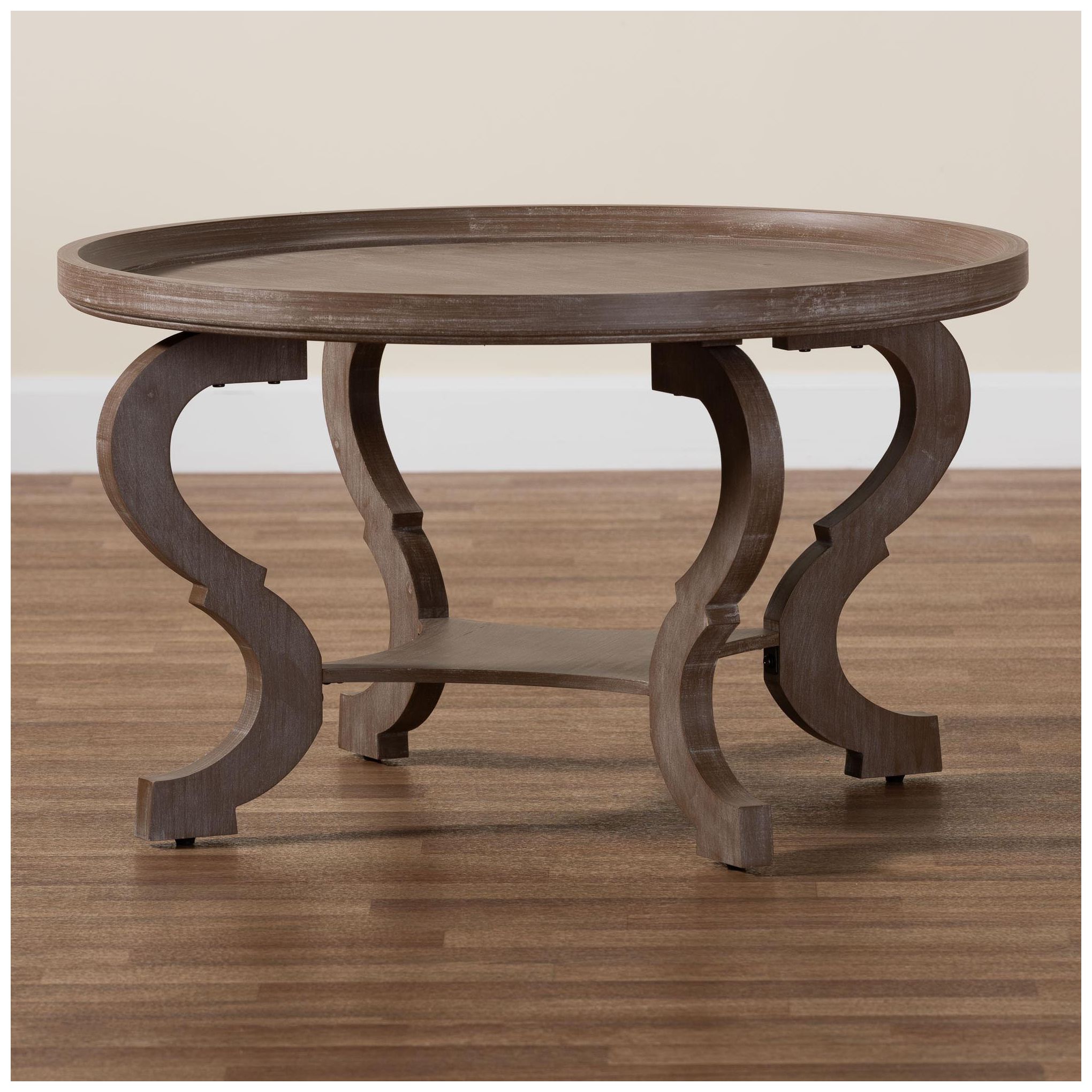 Baxton Studio Madrona French Country Antique Brown Wood Coffee Table