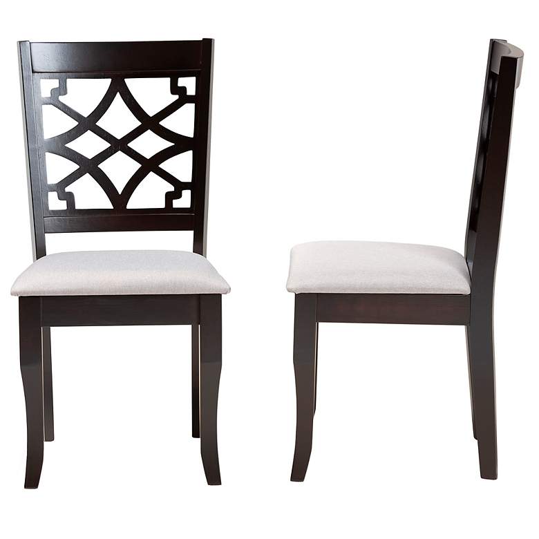 Image 7 Baxton Studio Mael Grey Fabric Upholstered Wood 2-Piece Dining Chair Set more views