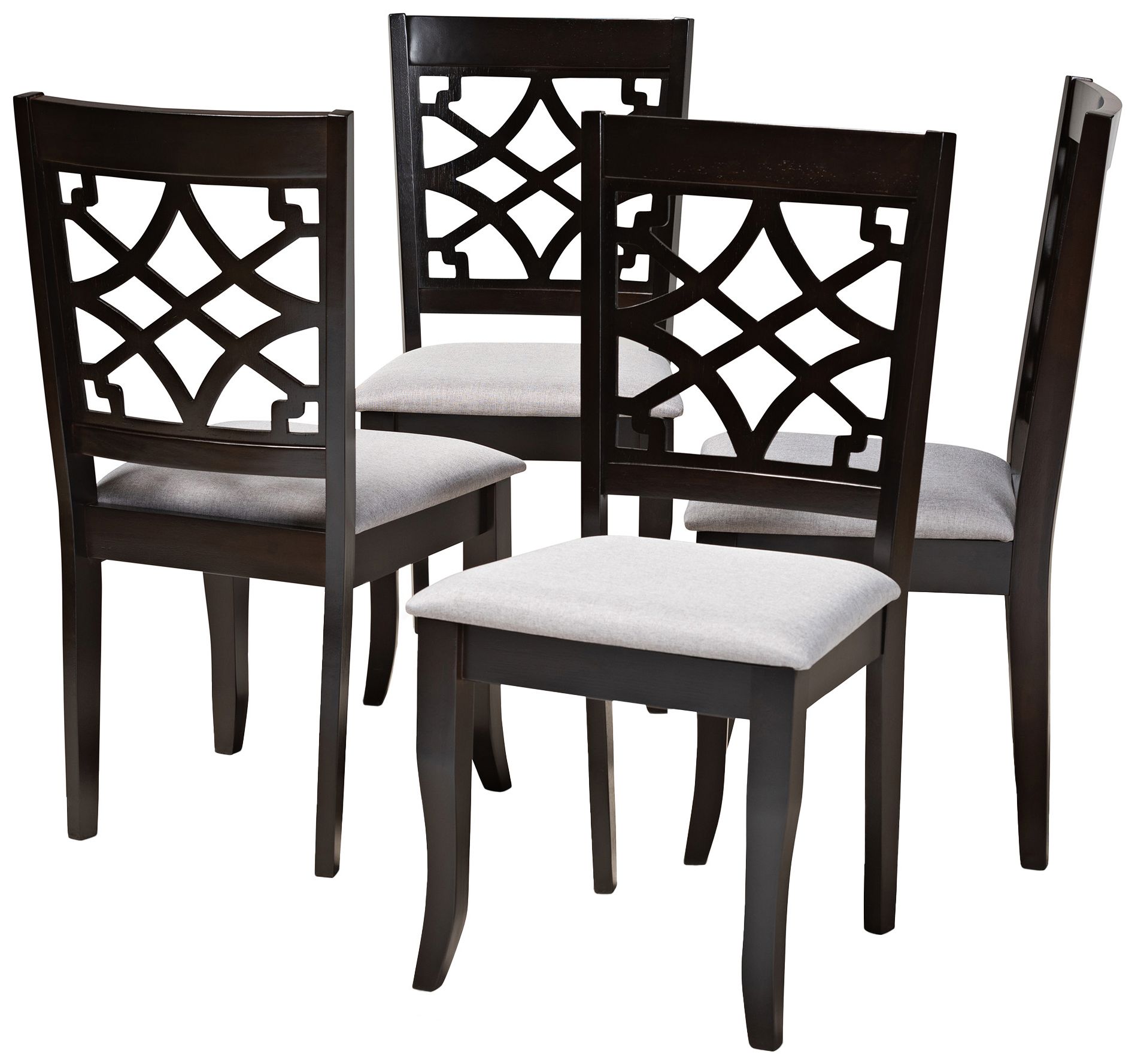 Image 2 Baxton Studio Mael Grey Fabric Upholstered Wood Dining Chair