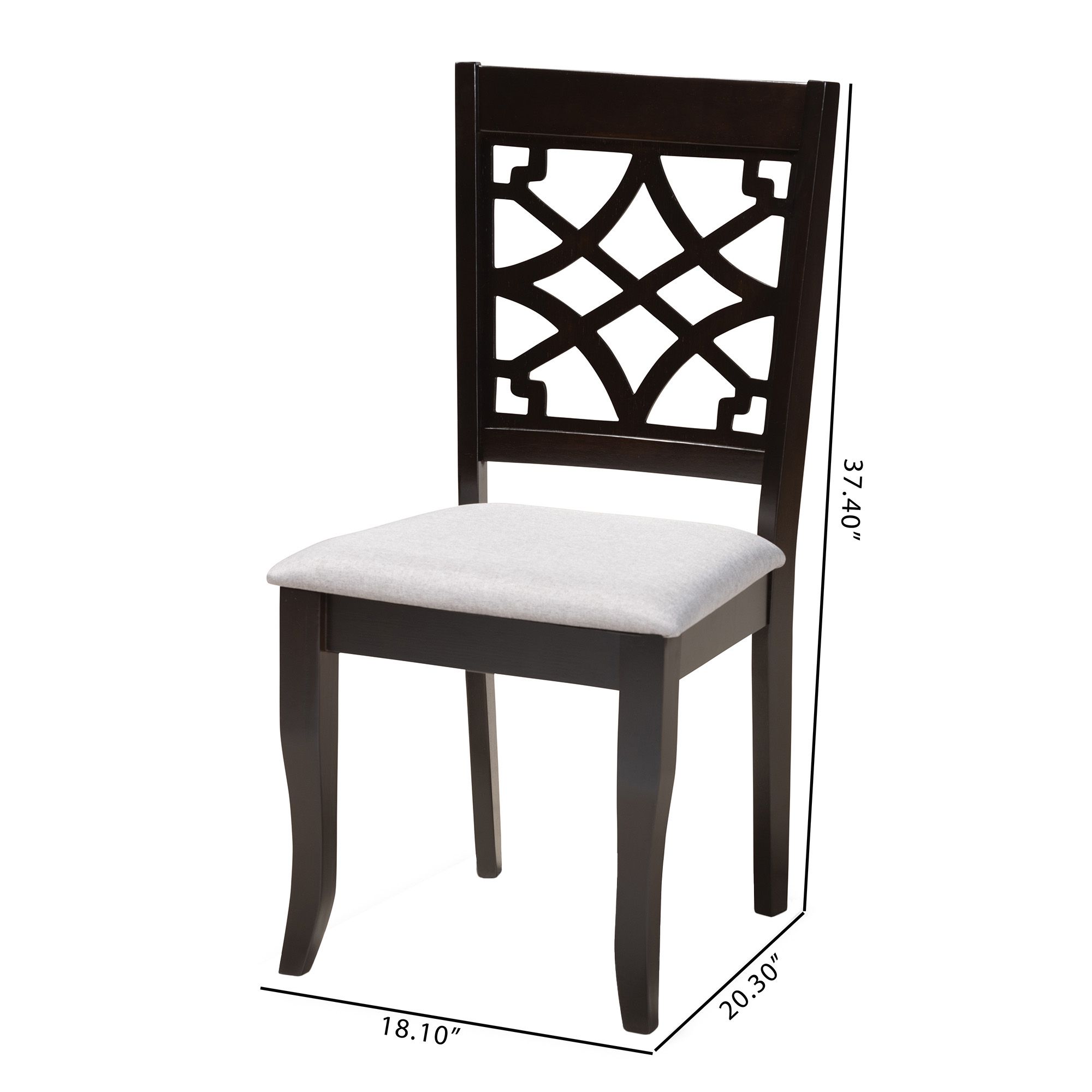 Image 6 Baxton Studio Mael Grey Fabric Upholstered Wood Dining Chair more views