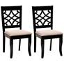2_Baxton Studio Mael Sand Fabric Upholstered Wood 2-Piece Dining Chair Set