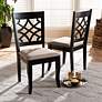 1_Baxton Studio Mael Sand Fabric Upholstered Wood 2-Piece Dining Chair Set