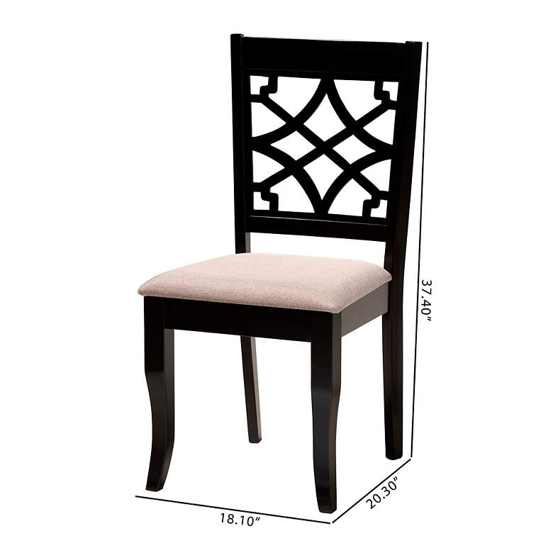 Image 3 Baxton Studio Mael Sand Fabric Upholstered Wood 2-Piece Dining Chair Set more views