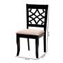 3_Baxton Studio Mael Sand Fabric Upholstered Wood 2-Piece Dining Chair Set more views