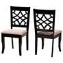 4_Baxton Studio Mael Sand Fabric Upholstered Wood 2-Piece Dining Chair Set more views
