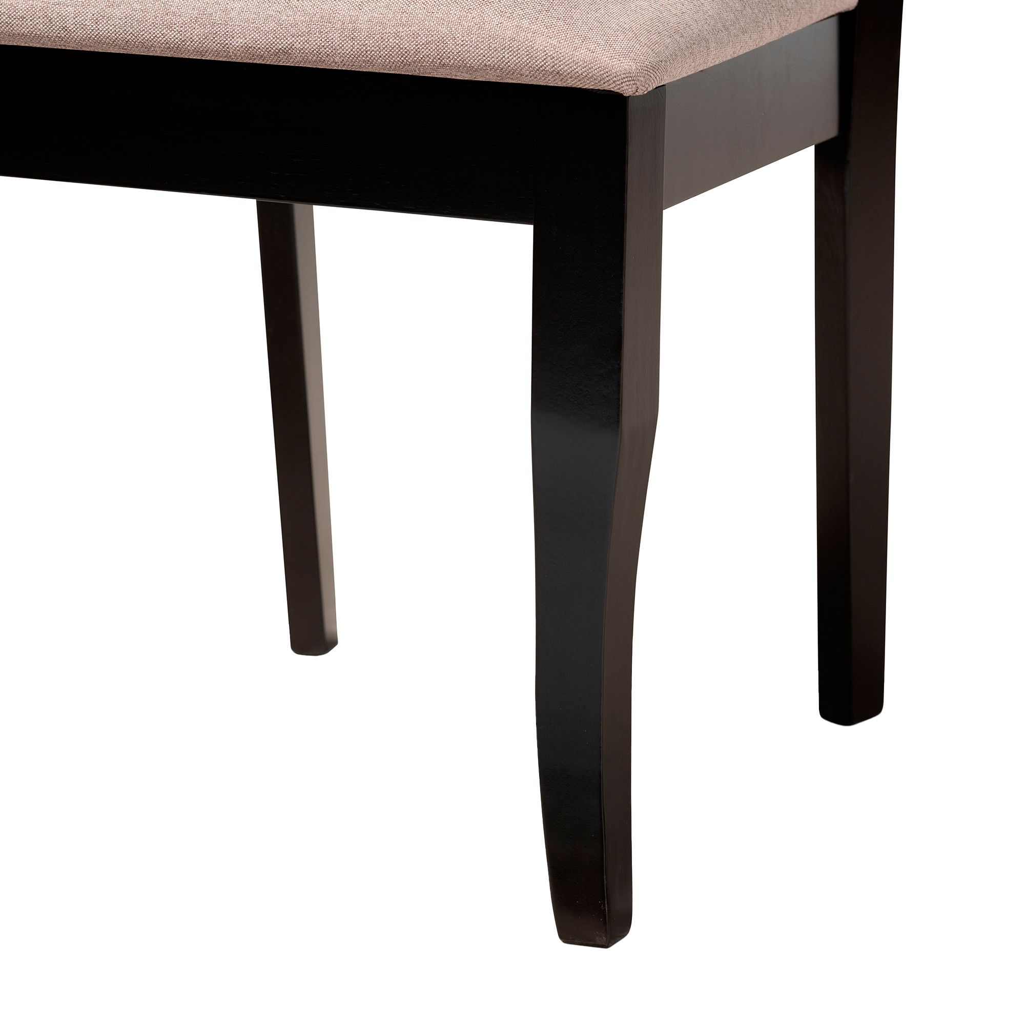 Baxton Studio Mael Sand Fabric Upholstered Wood 2-Piece Dining Chair Set