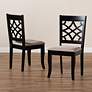 Baxton Studio Mael Sand Fabric Upholstered Wood 2-Piece Dining Chair Set