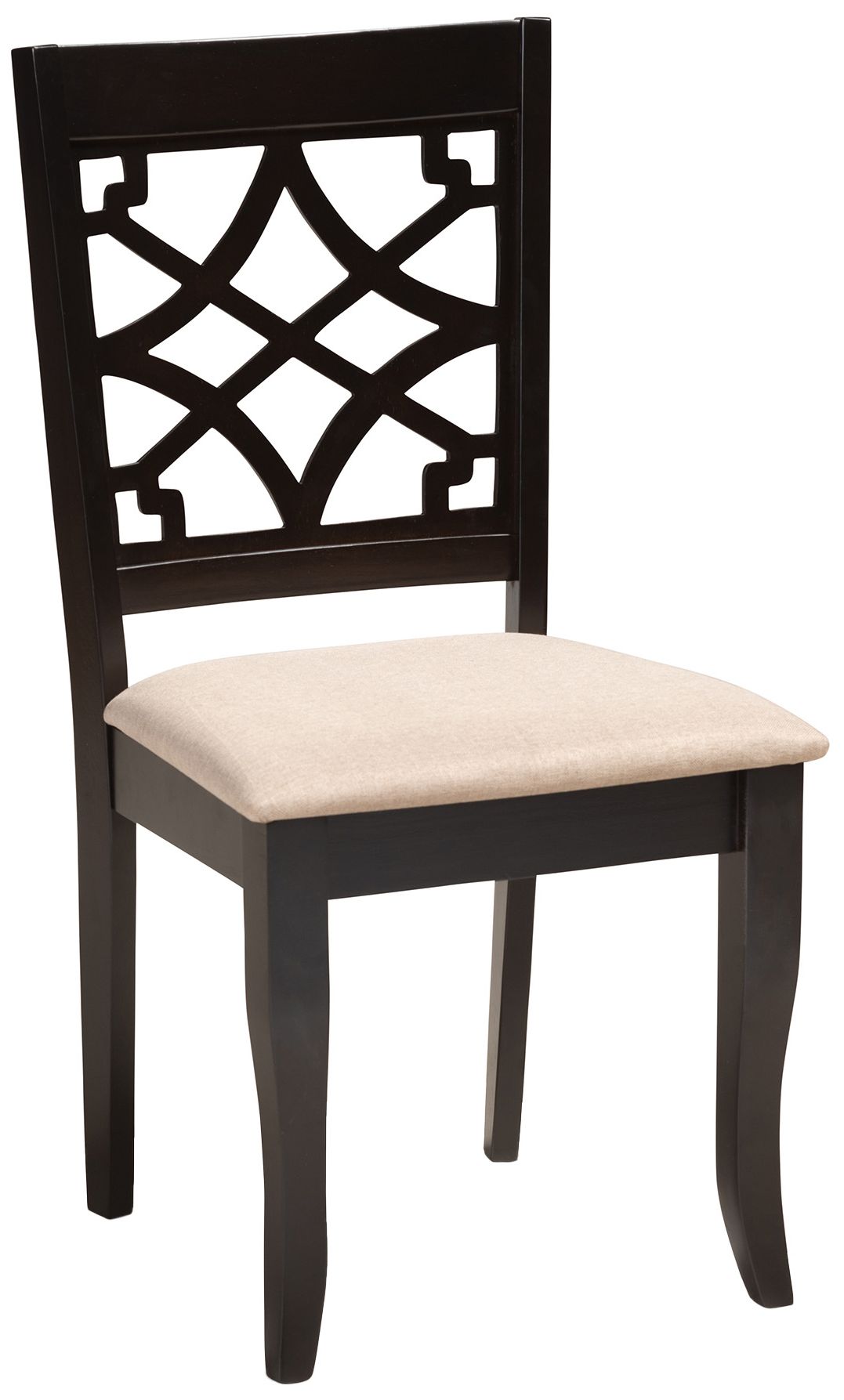 Image 4 Baxton Studio Mael Sand Fabric Upholstered Wood Dining Chair more views