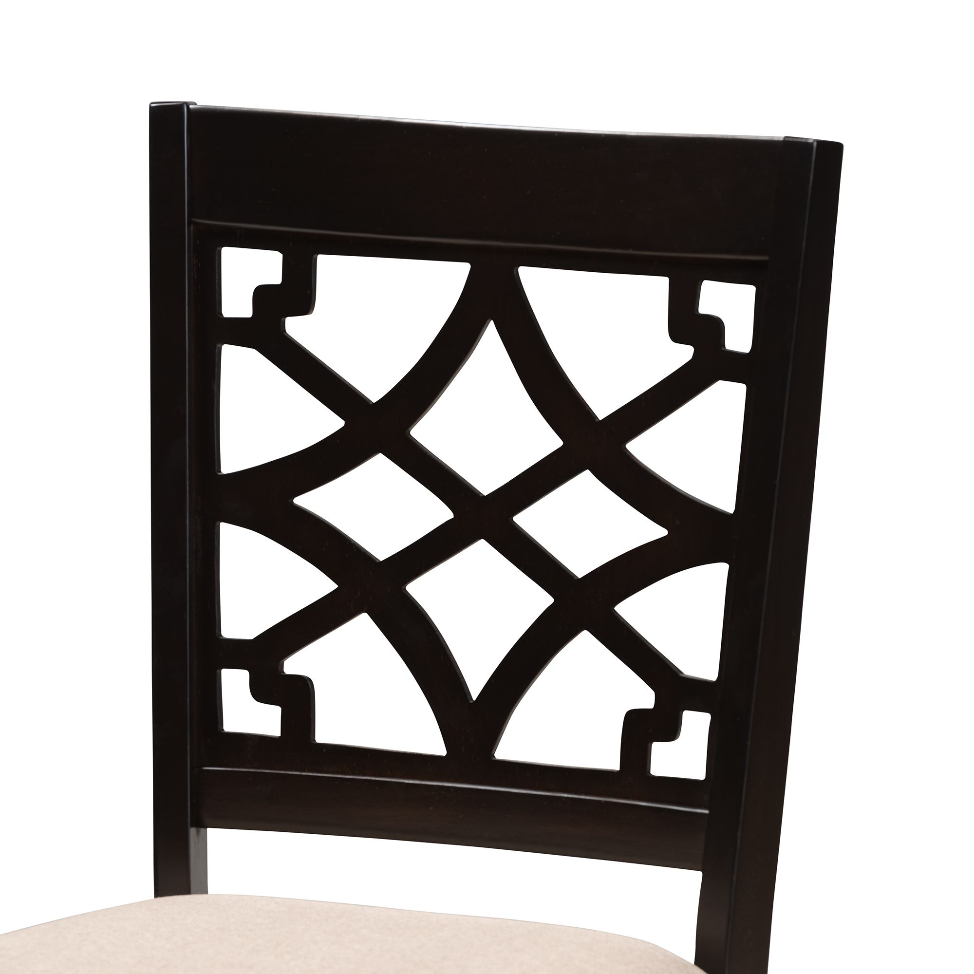 Image 5 Baxton Studio Mael Sand Fabric Upholstered Wood Dining Chair more views