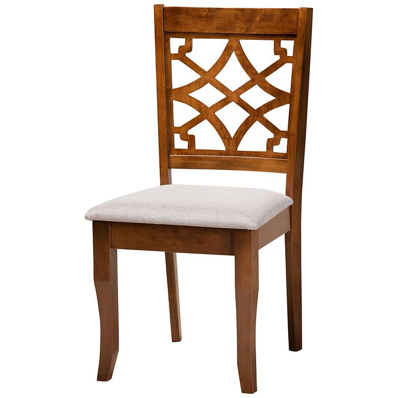 Image 6 Baxton Studio Mael Walnut Brown 7-Piece Dining Set more views
