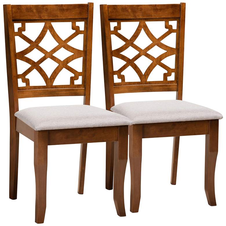 Image 1 Baxton Studio Mael Walnut Brown Dining Chairs Set of 2