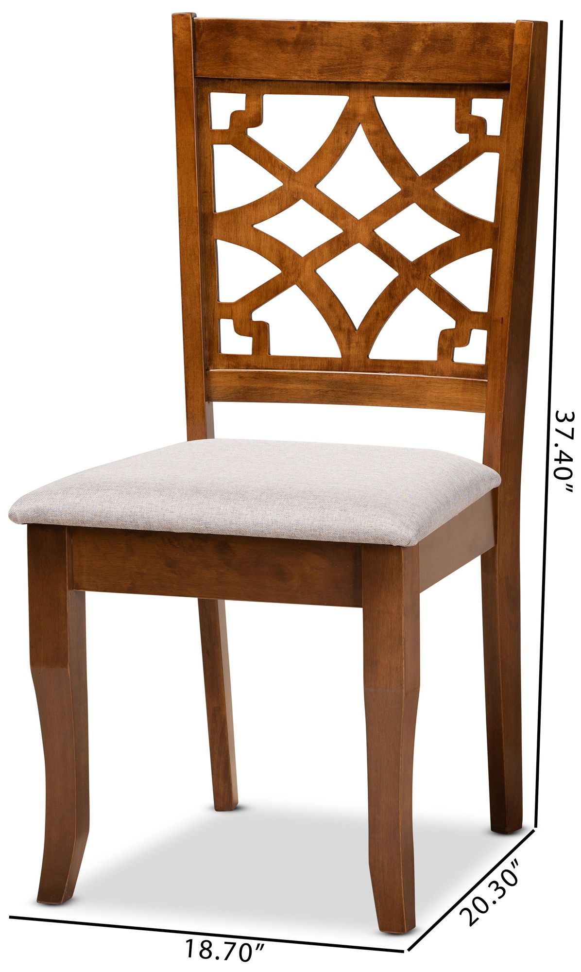 Baxton Studio Mael Walnut Brown Dining Chairs Set of 2 in scene