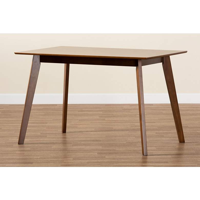 Image 7 Baxton Studio Maila 47 1/4 inch Wide Walnut Brown Dining Table more views