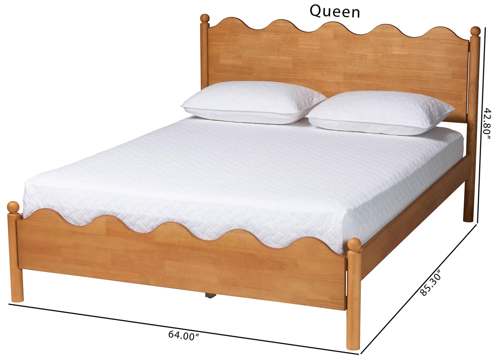 Baxton Studio Malaya Modern Oak Brown Wood Queen Platform Bed