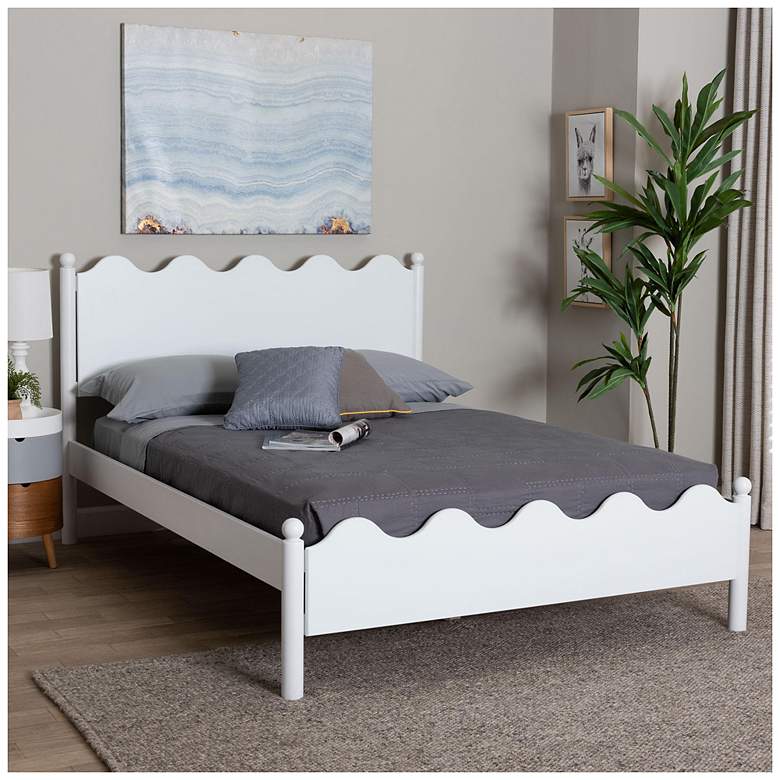 Image 3 Baxton Studio Malaya Modern White Wood Full Platform Bed more views